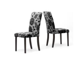 Conjunto de 2 Cadeiras Dianna Black Pernas em Madeira Maciça Cor Wengé MUEBLES STOCK