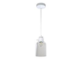 Lâmpada de Suspensão Alessandro In Metal Vidro Branco Transparente 12X12X105 Cm EPIKASA