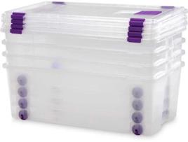 Caja Plástico Almacenaje Grandes Multiusos Con Ruedas Medidas 730 X 405 X 265 Capacidad de 62 Litros COMFORT HOUSE