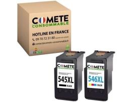 545 546 Xl 2 Cartuchos de Tinta Compatíveis com Canon Pg-545 Xl Cl-546 Xl 545Xl 546Xl para Impressora Pixma COMETE CONSOMMABLE