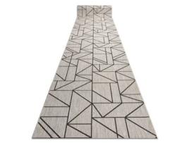 Passadeira DYWANY LUSZCZOW Sizal Floorlux Modelo Triângulos Geométrico Polipropileno Bege (70x250cm)