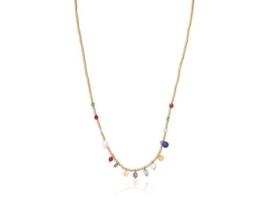 Colar feminino VICEROY FASHION 14050C01012 – Kiss Steel Ip Dourado Multicolor