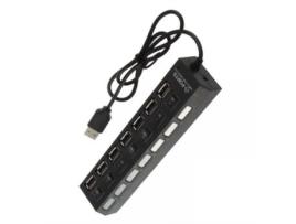 Adaptador de Hub Usb 2.0 com 7 Portas e Divisor de Torneira Entrada de Led Liga/Desliga WOFALO