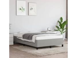 Cama Sem PANGSHIYUAN Madeira Tecido Cinzento (120x200cm)