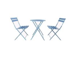 Mesa de Bistrô com 2 Cadeiras REBECCA MOBILI Azalea Turquesa 71X60X60 Cm