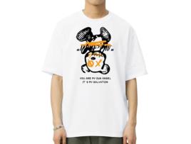 T-Shirt de Homem VREEL Oso Violento Algodão Branco (XL)