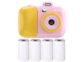 Câmera Infantil TRUMTW 503 Rosa Cartão 32G Quatro Rolos de Papel Grátis