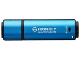 KINGSTON TECHNOLOGY Ironkey Vault Privacy 50 Usb Flash Drive 512 Gb Usb Tipo C 3.2 Gen 1 3.1 Gen 1 Preto Azul