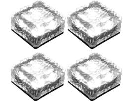 Tijolo solar de vidro com luzes conduzidas - iluminação do acento do jardim do caminho, quadrado