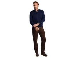 Sweater Gola V Crista De Outono Merino Com Decote Em V Castanho M Mulher PETER MILLAR