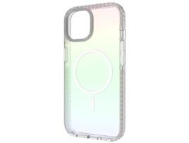 Capa Magsafe Iridescent Rainbow para iPhone 15 SO SEVEN Acrílico Multicor