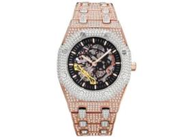 Relógio Diamante TRUMSEN Homem V300 (Aço Inoxidável - Rosa + Prateado)