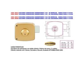 Ezcurra cerradura sobreponer 1124-  80 derecha esmaltada 1118181