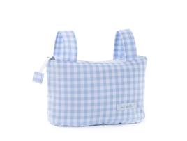 Bolsa organizadora para carrinho de bebê MI BOLLITO Azul Vichy 15 x 18 x 45 cm