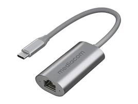 Adaptador Usb-C para Placa de Rede Lan Rj45 Gigabit 1000 Caixa de Alumínio MEDIACOM