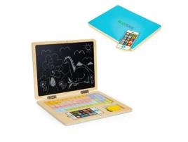 Laptop Quadro Educacional Magnético de Madeira com Telefone e Letras ECOTOYS