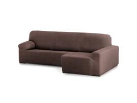 Capa Bi-Elástica para Sofá Adaptável Roc Chaise Longue Braço Longo Direito 250-360 Cm Castanho VIPALIA