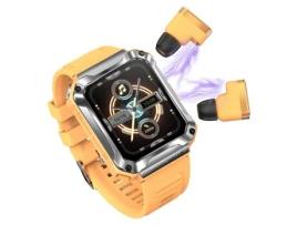 Relógio Inteligente com Fones Tela 1.96 4Gb Memória Chamadas e Mensagens JEIIBRZUI