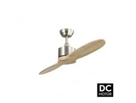 Ventilador Dc Leste Níquel 2 Lâminas de Faia Sem Luz 5 Velocidades Temporizador Remoto 132D FABRILAMP