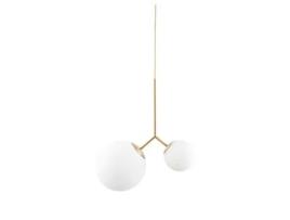 Luminária de Teto HOUSE DOCTOR Suspensão de dois globos de opala duas vezes