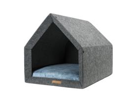 Canil Ecológico para Cão e Gato REXPRODUCT Pethome (Cinzento Escuro e Azul - Tamanho S)