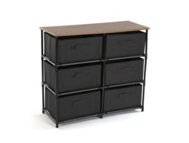 Armário multiusos VERSA Cinzento Madeira Aço Têxtil Melamina 30 x 68 x 75,6 cm