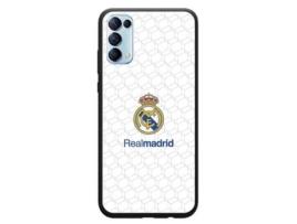 Capa Oficial Real Madrid Branca Logo para Oppo Reno 4 PHONECASES3D 3D TPU Protetora (Preto)