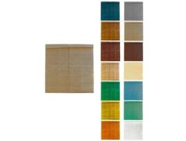 Cortina de madeira Alicantina com roldana metálica - Cortina de rolo para janelas, portas, sala ocre (pintada) 120 x 140 cm