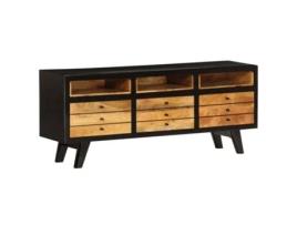 Móvel para TV em Madeira Maciça de Manga com 3 Gavetas e 3 Compartimentos 120X30X50 cm 2502140 MOBIKASA