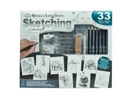 Conjunto de Desenho ROYAL & LANGNICKEL Sketching Made Easy 33 Peças