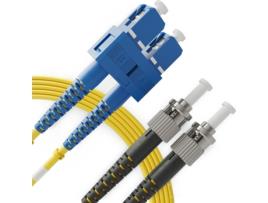 Cabo de fibra óptica duplex monomodo SC para ST OS1 (25 metros - 1 unidade) - Patch Cord de fibra óptica dupla UPC/UPC - 9/125 (LSZH) BEYONDTECH