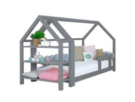 Cama Cabana Com Prateleira 90 X 180 Cinzento BENLEMI