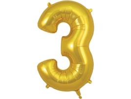 Balão Número 3 de 86cm Dourado