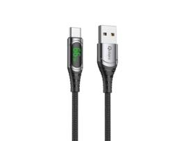 Cabo Qcharx Menorca Usb Type-C Soft Display QCHAX Alumínio Preto