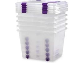 Caja Plástico Almacenaje Grandes Multiusos Con Ruedas Medidas 510 X 410 X 360 Mm Capacidad de 52 Litros COMFORT HOUSE