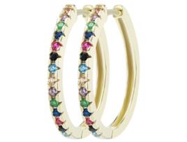 Joalharia Ouro 8K – Brincos de Argola em Ouro com Zircónias Iva