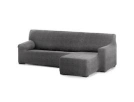 Capa Bi-Elástica para Sofá Adaptável Roc Chaise Longue Braço Curto Direito 250-360 Cm Cinzento Escuro VIPALIA