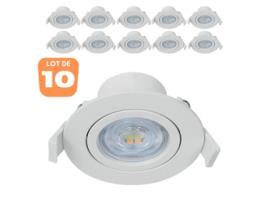 Conjunto de 10 Pontos de Led Construídos -In 3En1 White Round 7W20 BRAYTRON