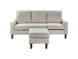 Sofá de 3 lugares BELIANI Avesta de Poliéster Creme 186x74x85