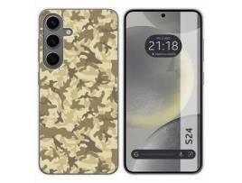 Capa de Silicone para Samsung Galaxy S24 5G Design Desenhos de Camuflagem de Areia TUMUNDOSMARTPHONE