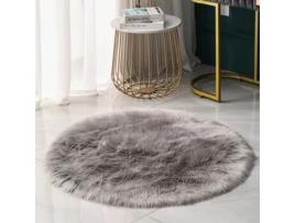 Tapete S de Pele Sintética para Áreas Desgrenhadas para Quarto e Sala de Estar-Cinza-300Cm LUUCOZK