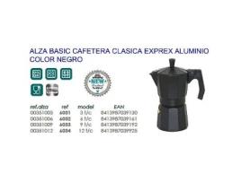 Alza basic cafetera clasica expres aluminio negra   3 tazas 6031