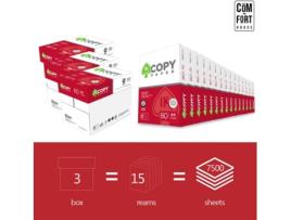 Papel de Fotocópia com Folhas de Marca 3 Caixas com 15 Pacotes de 500 Folhas 7.500 Folhas Din A4 e 80 G/M² COM-FORT HOUSE