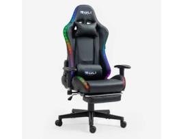 Poltrona Cadeira Gaming Ergonómica Apoio para Os Pés Led Rgb The Horde Comfort EGLI