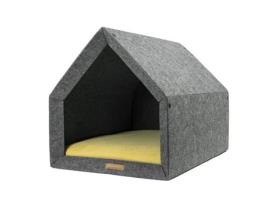 Canil Ecológico para Cão e Gato REXPRODUCT Pethome (Cinzento Escuro e Amarelo - Tamanho L)