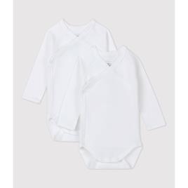 Petit Bateau Lote de 2 bodies com abertura cruzada, 0-12 meses