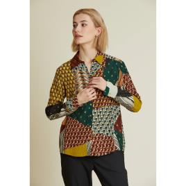 Derhy Camisa com estampado patchwork