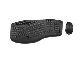Teclado Ergonômico ADESSO e Mouse Óptico Sem Fio Truform