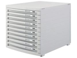 Caixa de Gaveta HAN Contur 10 Gavetas Cinza Claro