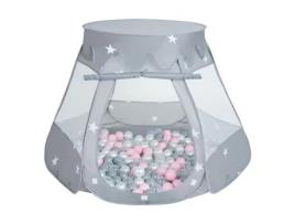 SELONIS Tenda de Brincar para Bebés com Bolas de Plástico Tenda 105X90Cm/300 Bolas para Crianças Cinzento:Cinzento-Pérola-Transparente-Rosa-Pó